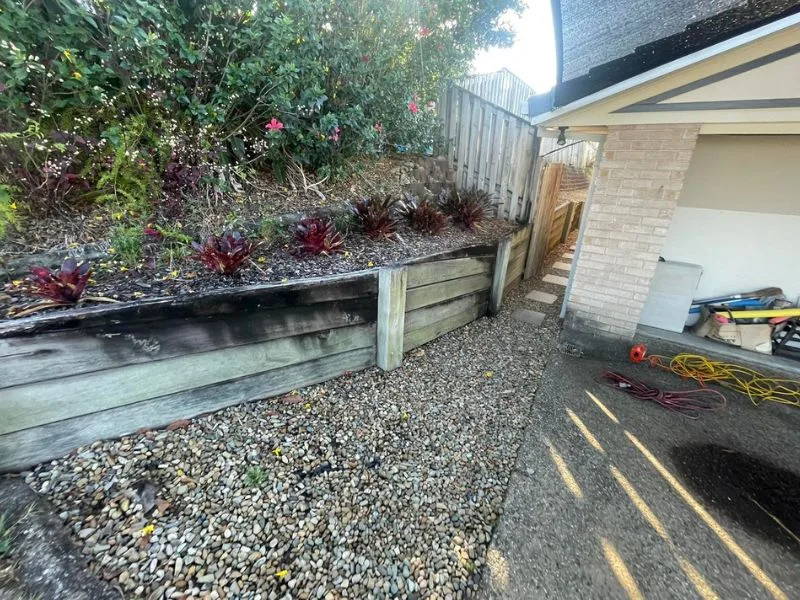 Before concrete sleeper retaining wall
