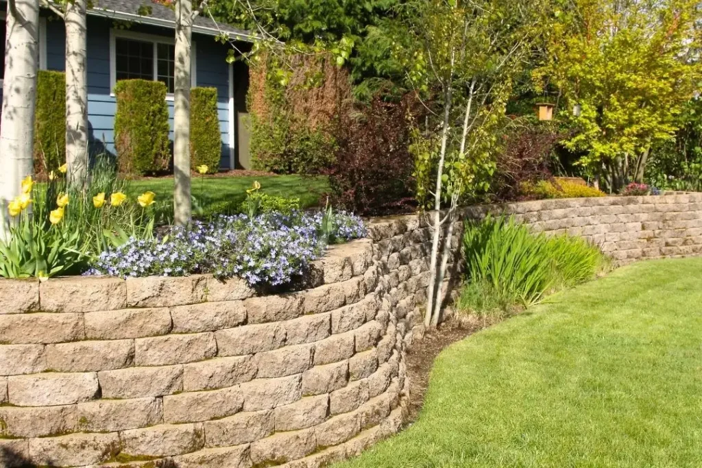 concrete block retaining walls for garden