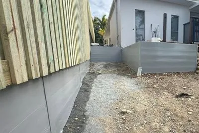 Composite sleeper retaining wall Gold Coast Composite sleeper retaining wall Gold Coast